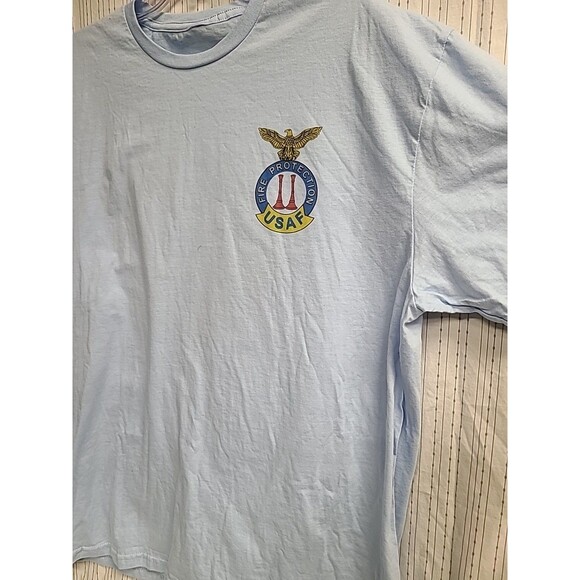 VTG USAF Fire Protection Veteran  Custom Men Back and front T-Shirt 2XL Casual - Picture 7 of 9